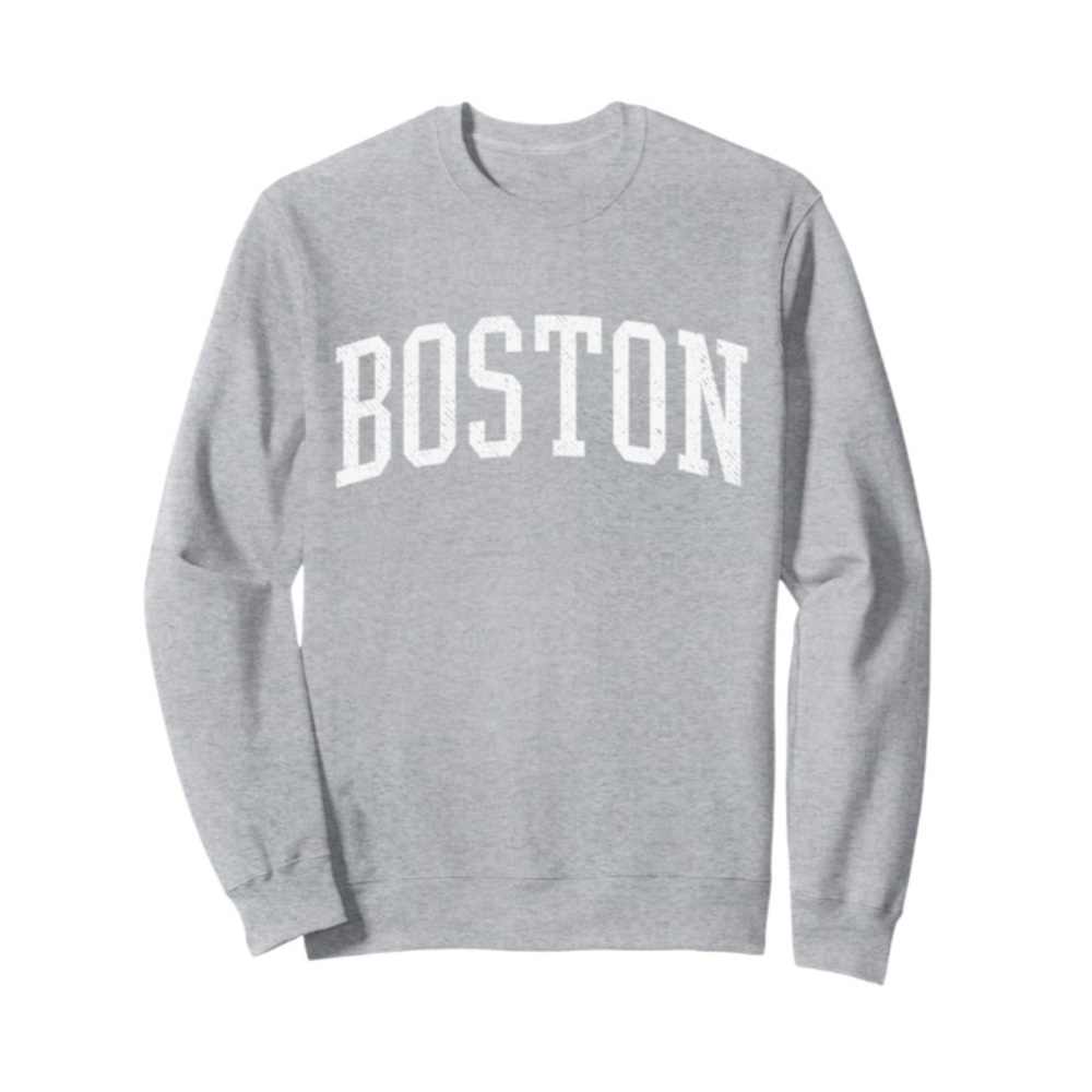 Classic • Varsity Distressed Boston Crewneck Sweatshirt
